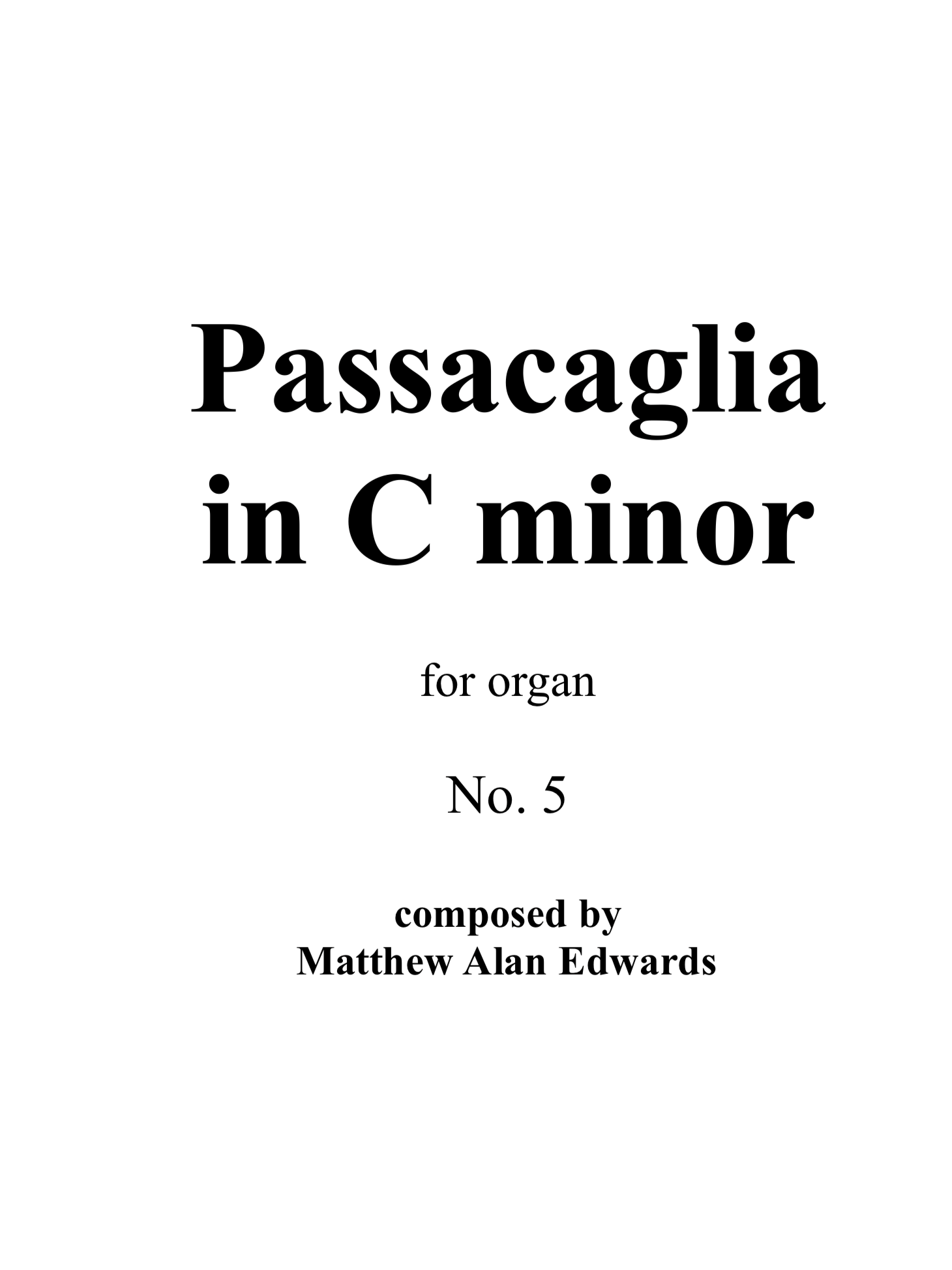 No. 5 Passacaglia in C minor p01